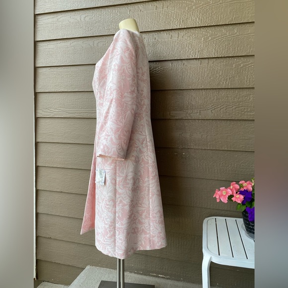 Kasper Women's Evening Coat Blazer Brocade Floral Pattern Size 18 Beaded Neck - Picture 5 of 16